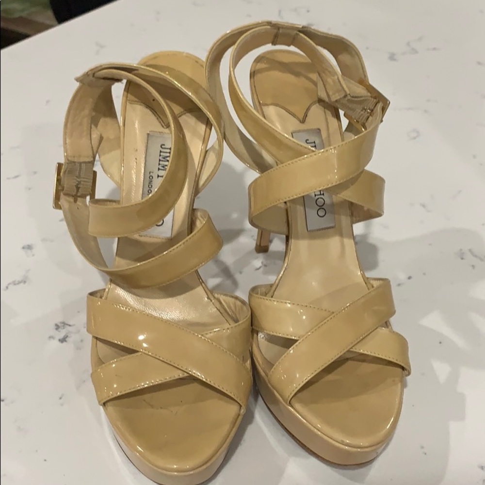 Jimmy Choo Nude Platform Sandals